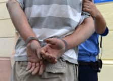 Man being arrested for percocet possession