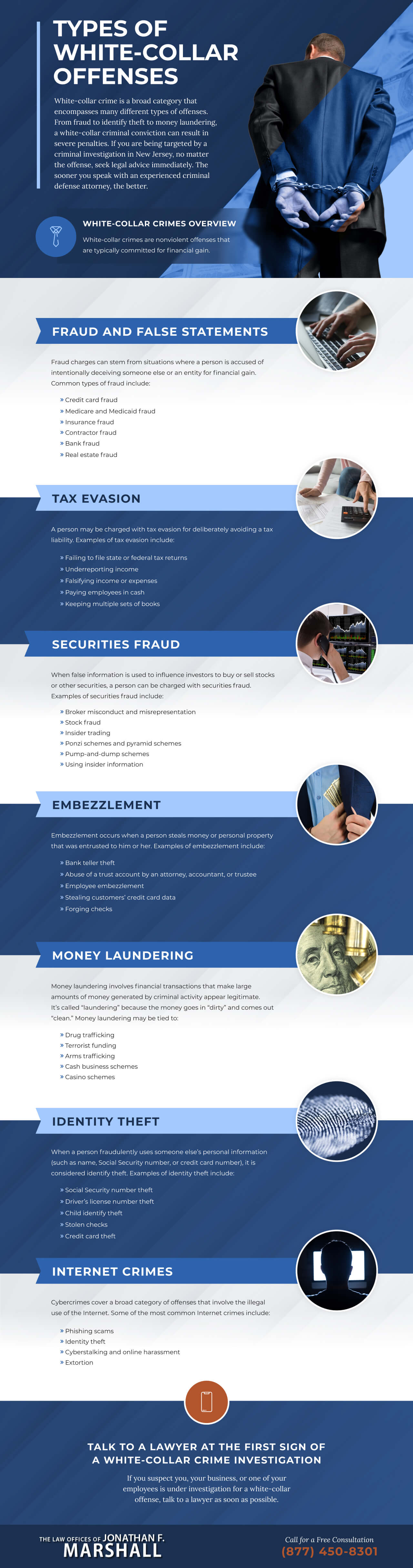 Infographic on Types of White Collar Crimes - White Collar Crime Attorneys in New Jersey